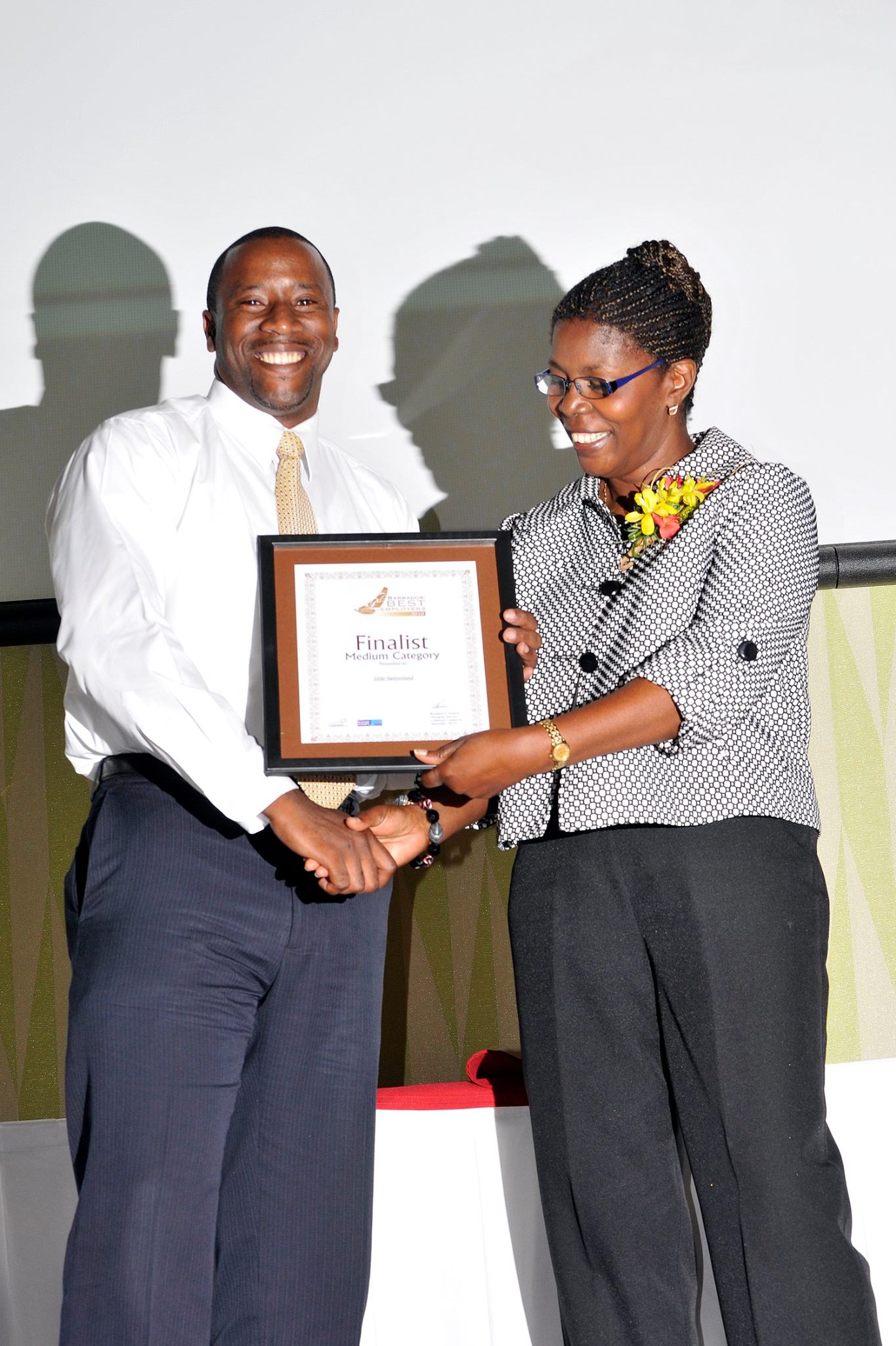 Vivian Ann Gittens presenting to Finalists in the Medium Business Category 2010 - Little Switzerland