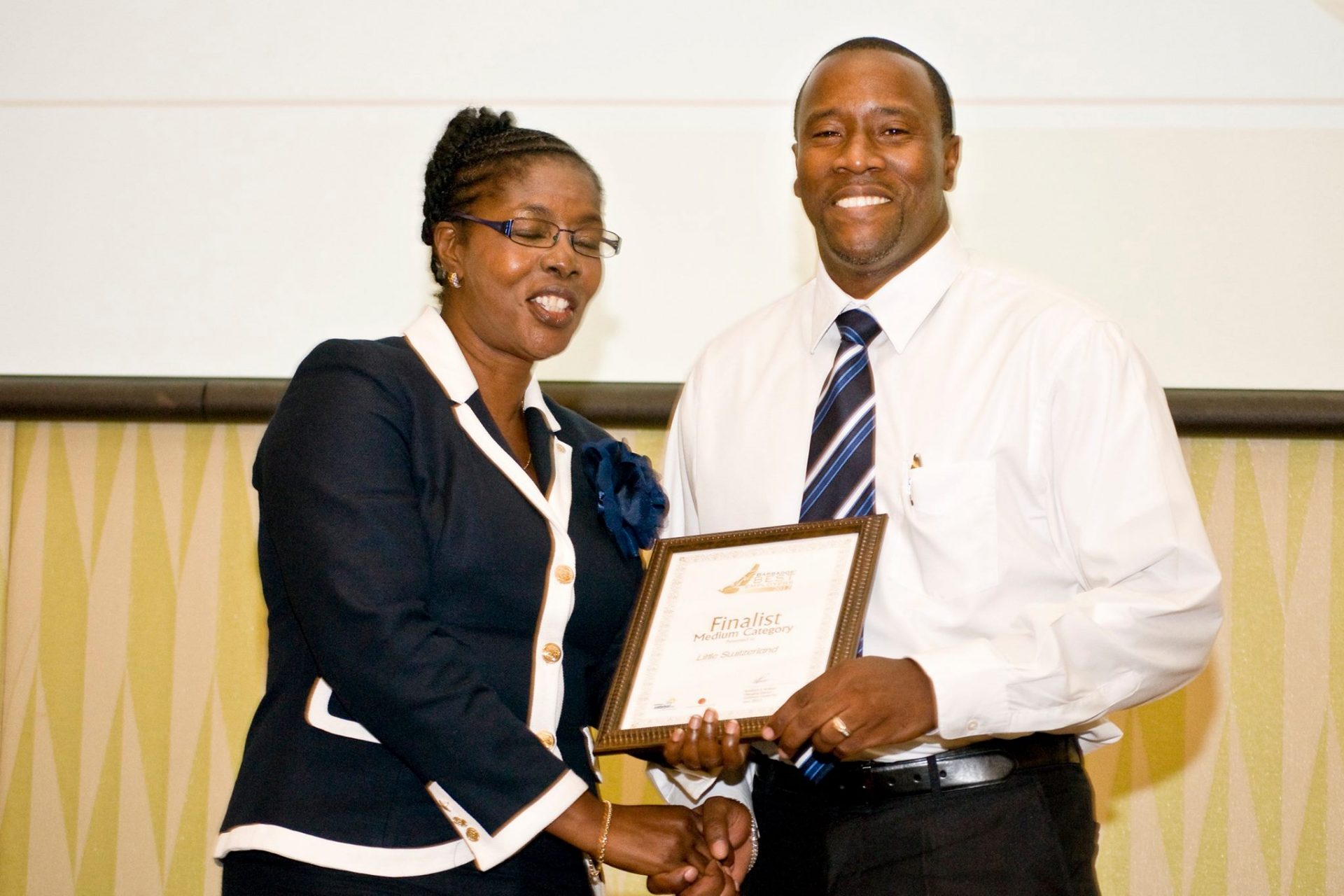 Vivian Ann Gittens presenting to Finalists in the Medium Business Category 2012 - Little Switzerland